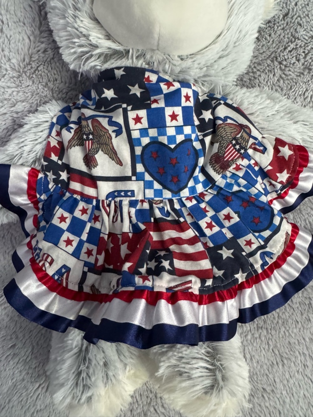 Patriotic Red White & Blue Patchwork Pet Dress